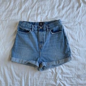 High waisted jean shorts